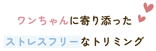 ワンちゃんに寄り添った | ストレスフリーなトリミング